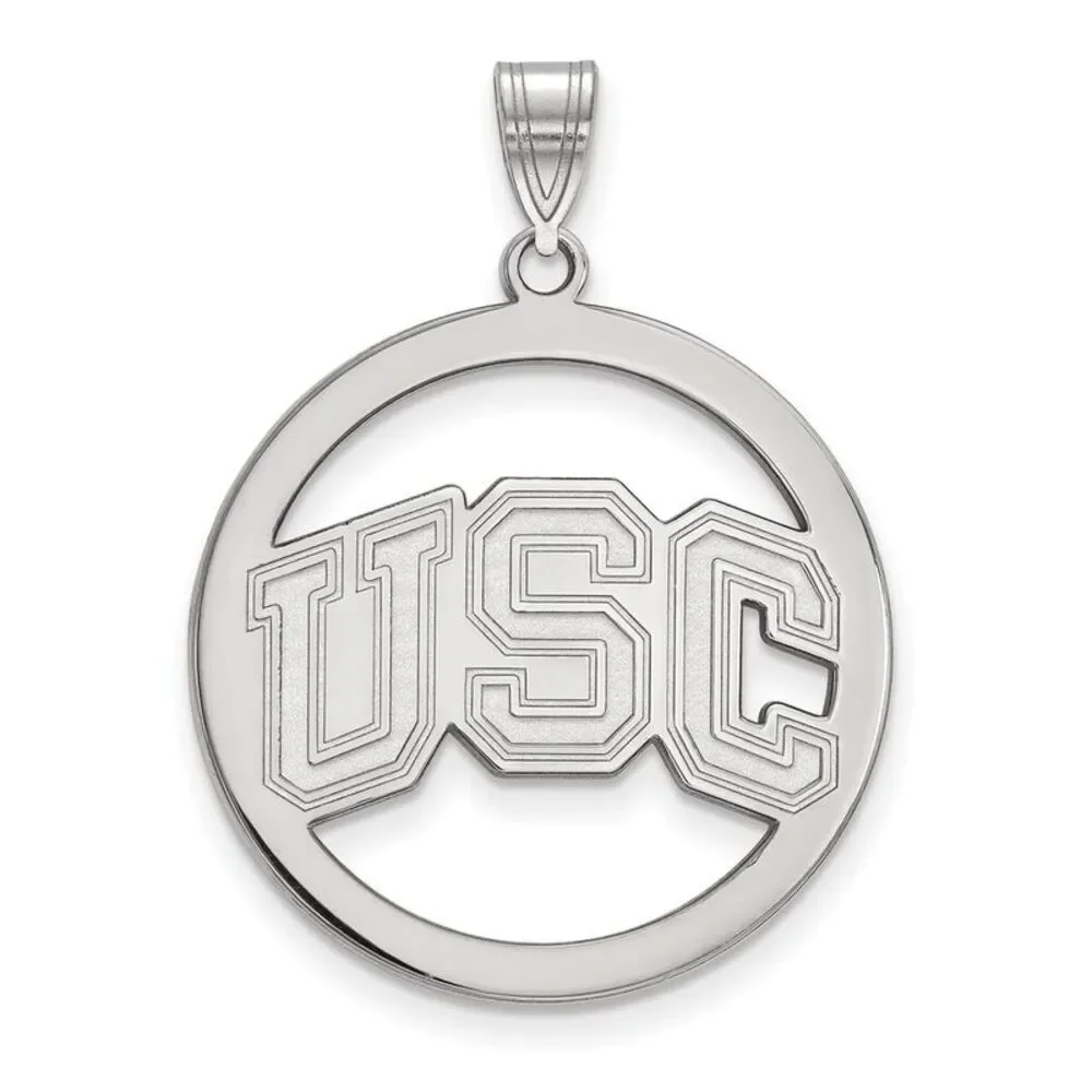 Sterling Silver U. of Southern California Large Circle Pendant